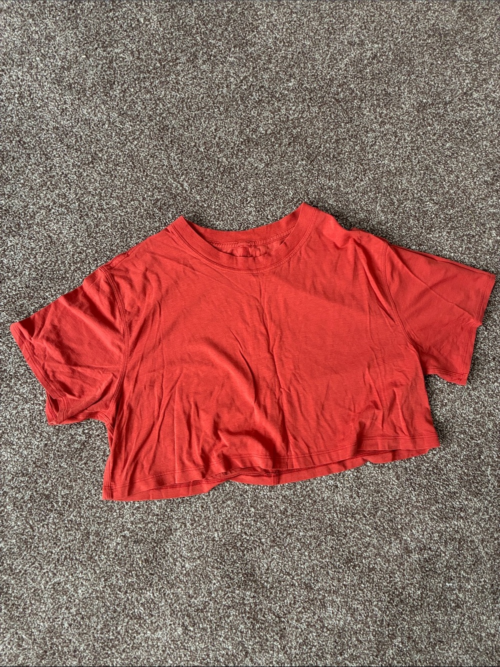 Lululemon All Yours Cropped Tee Burnt Orange size 6